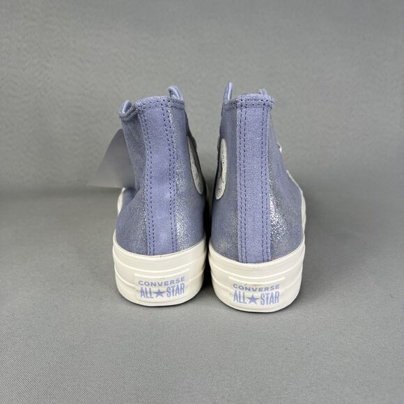 Converse Chuck Taylor All Star Lift Platform Suede Shimmer Womens 7.5 Lilac Shoe - Picture 7 of 13